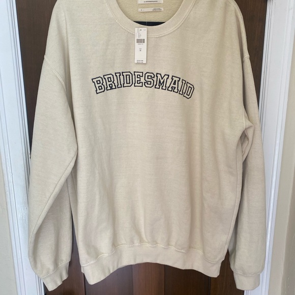 NWT: Anthropologie "Bridesmaid" Pullover Sweatshirt and matching sweatpants - Picture 3 of 12